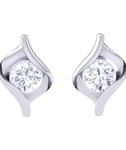 Sterling Silver Platinum Plated Mia Solitaire Earring